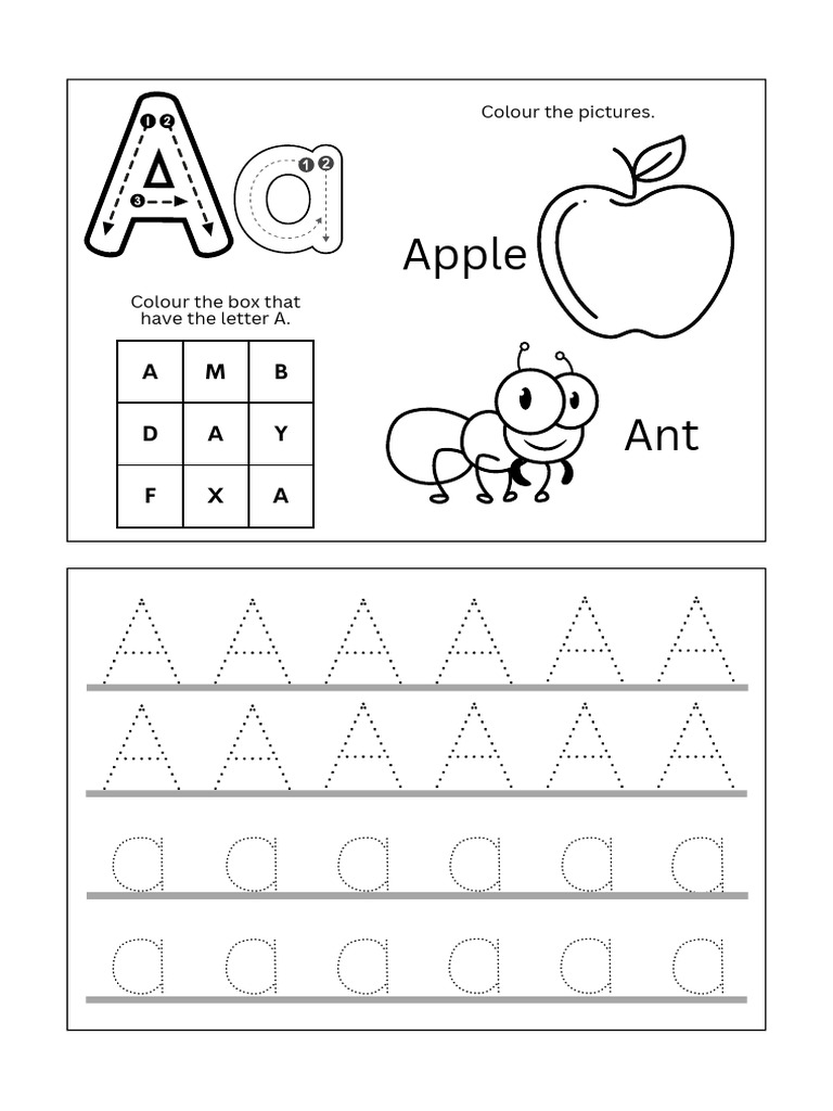 Alphabet Coloring Worksheet for Kids | PDF | Language Arts & Discipline ...