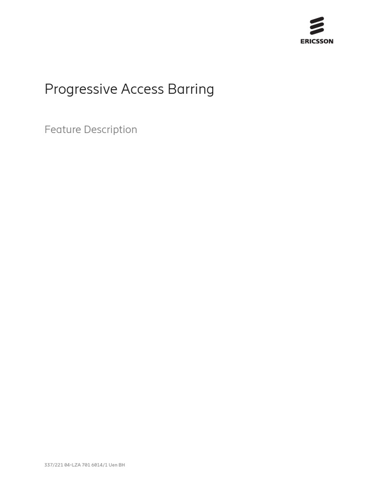 Progressive Access Barring Overview | PDF | Load Balancing (Computing ...