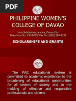 Philippine Women's College of Davao Scholarship and Grant Opportunities