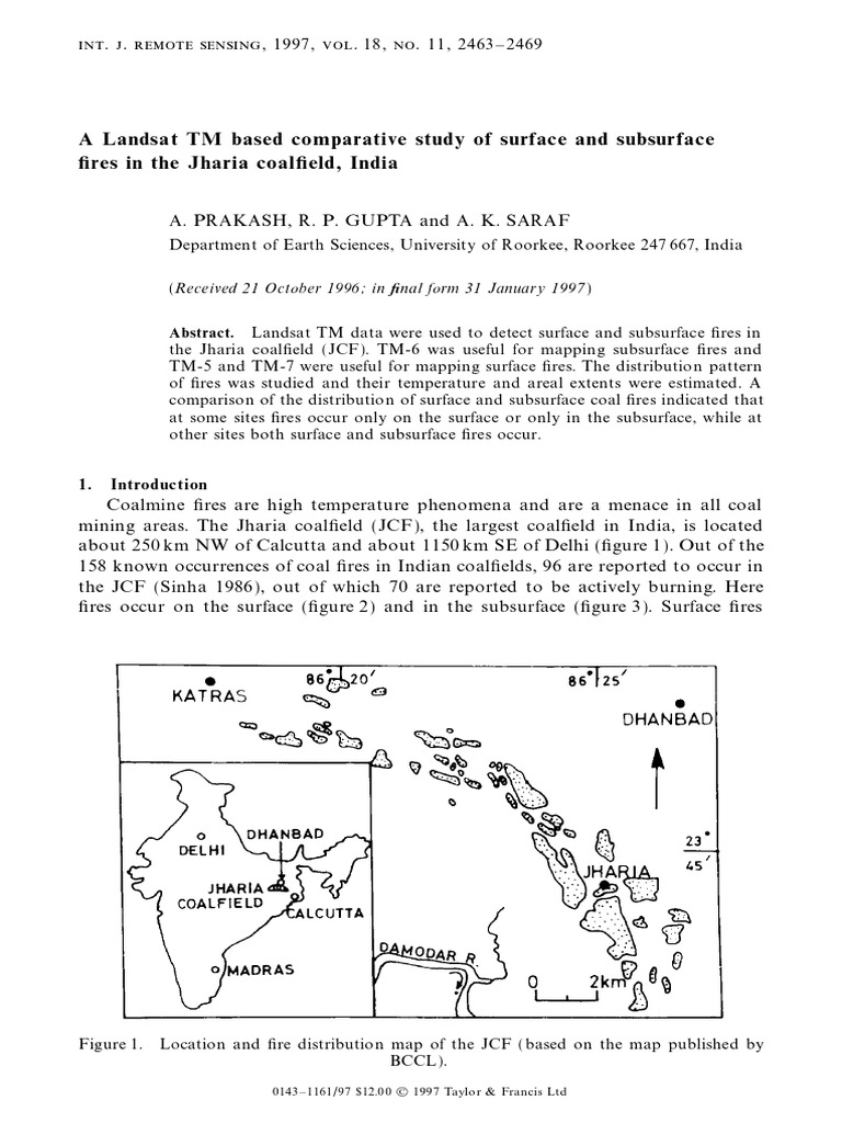 A Landsat TM Based Comparative Study of Surface and Subsurface Coal ...