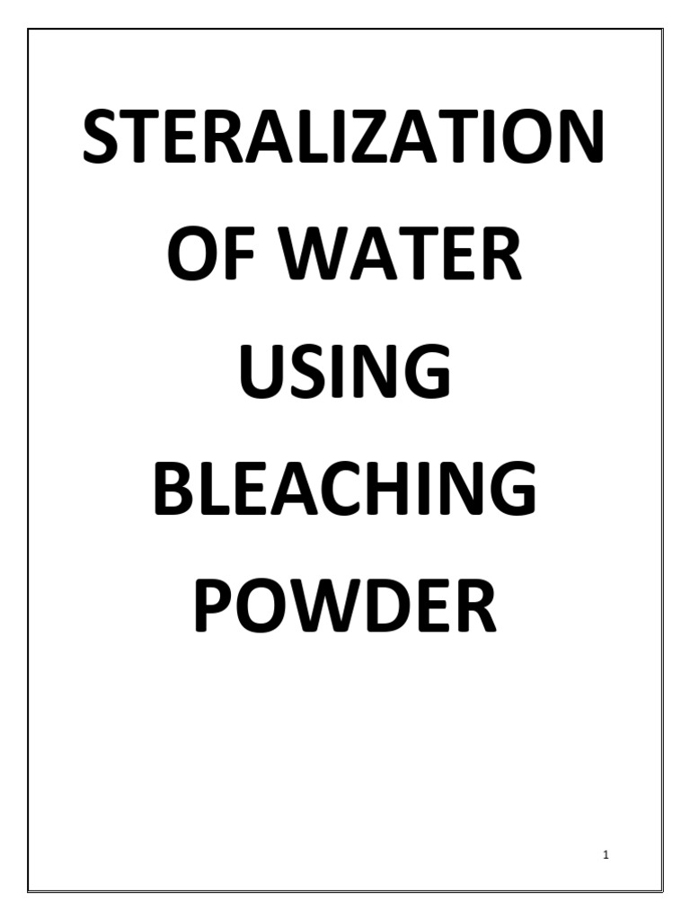 Chem project PDF Water Purification Bleach