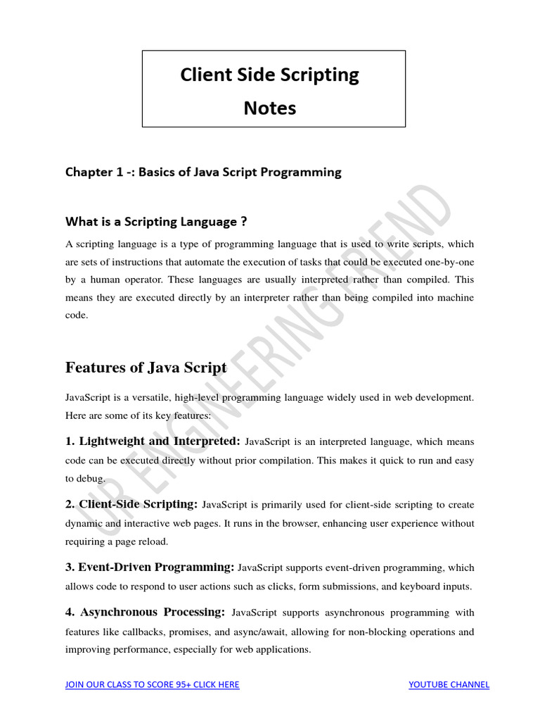 Client Side Scripting Chapter 1 | PDF | Java Script | Dynamic Web Page