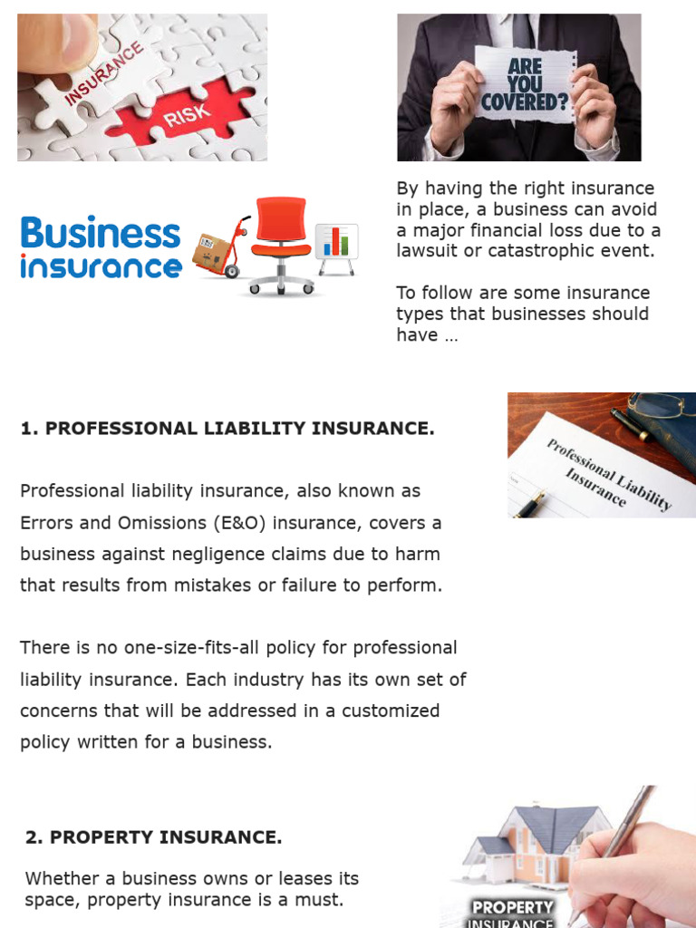 Essential Insurance Types for Businesses | PDF | Professional Liability ...