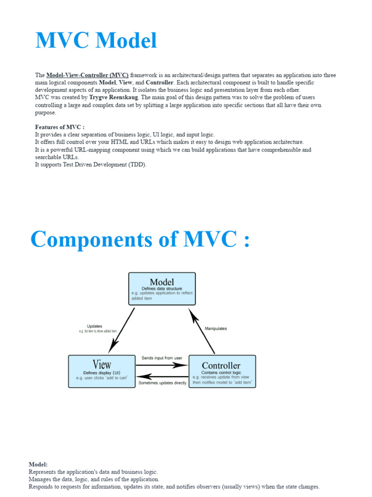 Mvc Model Pdf Model View Controller Information Technology Management