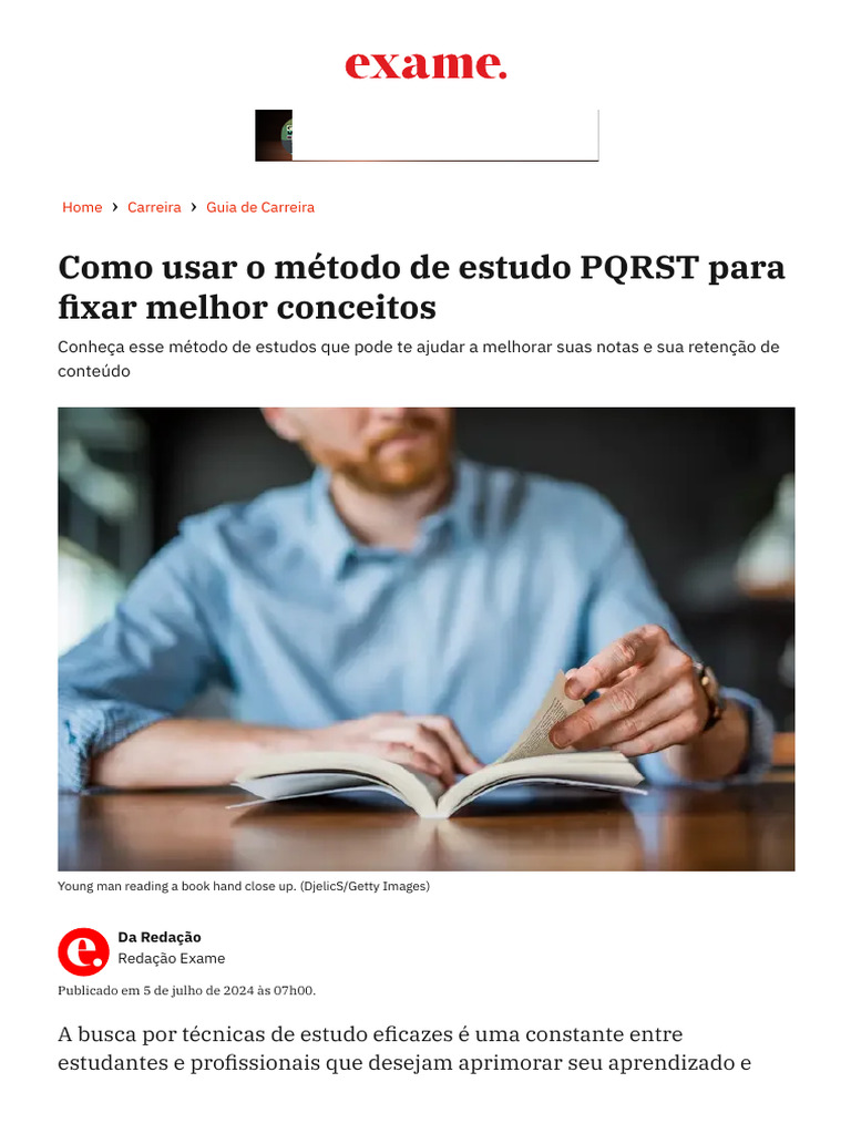 Como Usar o Método de Estudo PQRST para Fixar Melhor Conceitos - Exame ...