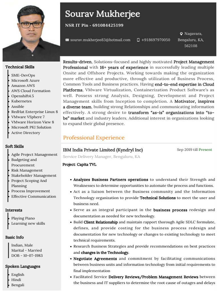 DevOps Project Manager with Cloud Expertise | PDF | Cloud Computing ...