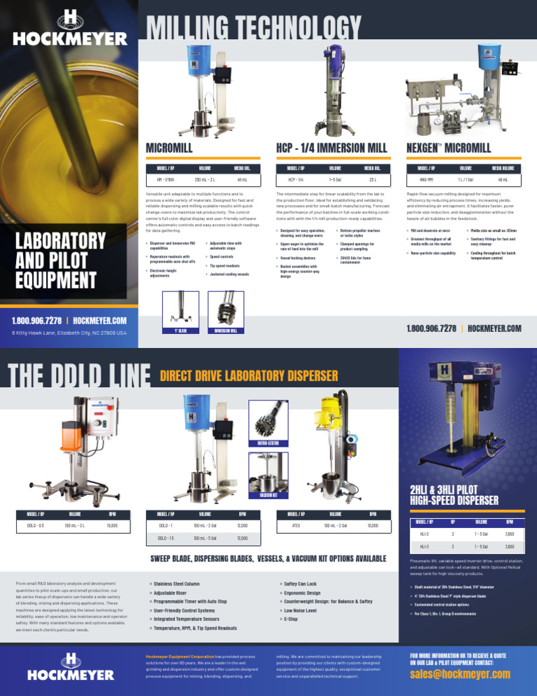 Lab Pilot Equipment Brochure | PDF | Manufactured Goods