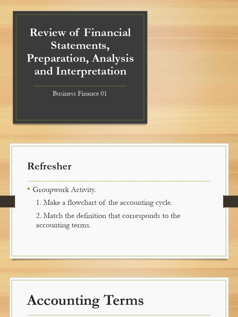 Review Of Financial Statements Preparation Analysis Part 1 Pdf