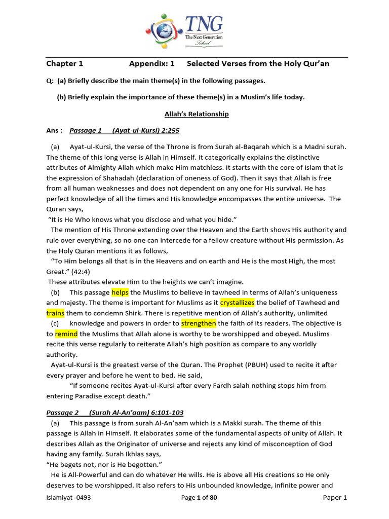 Notes Booklet P1 - 2023 | PDF | Prophets And Messengers In Islam | God ...