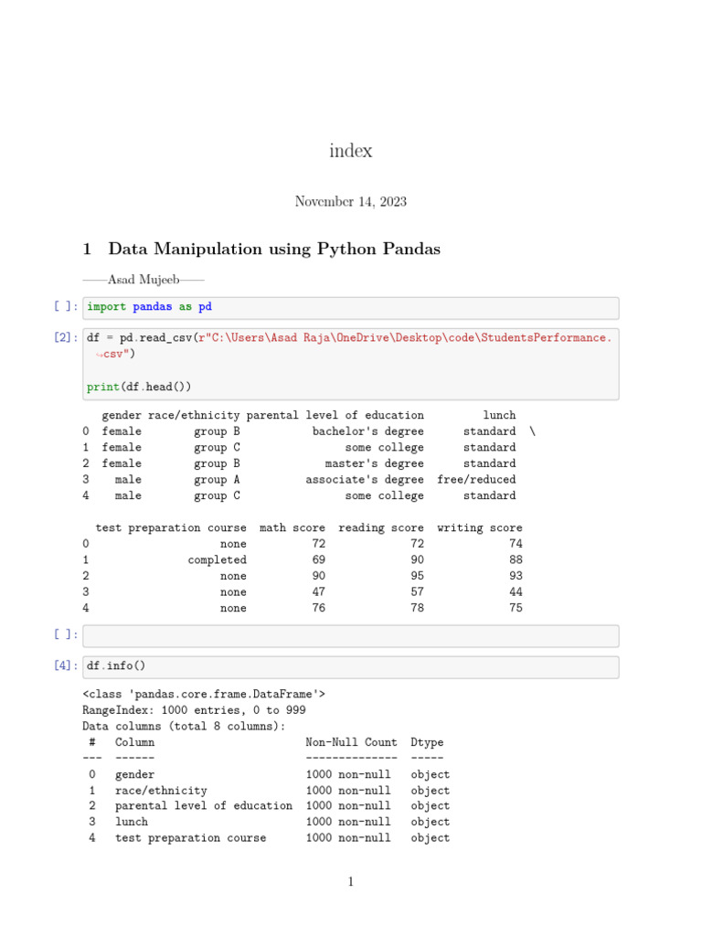 Data Manipulation With Python Pandas 1700003764 | PDF | Computer ...