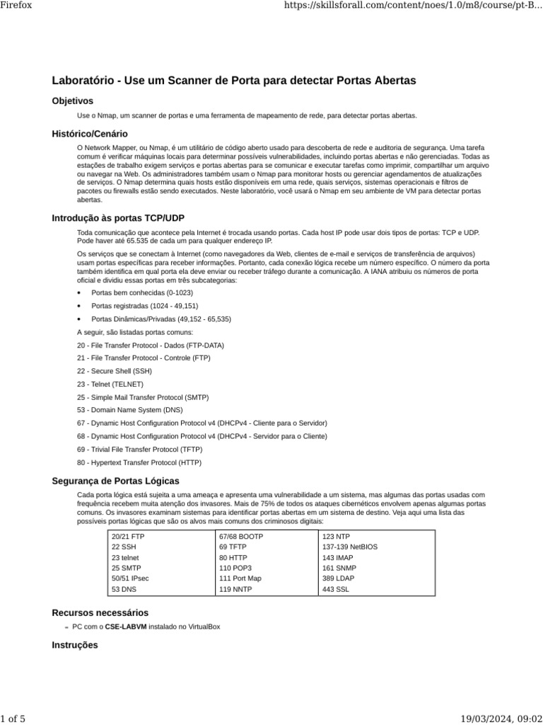 Scanner de Porta: Detectando Vulnerabilidades | PDF | Porta (rede de ...
