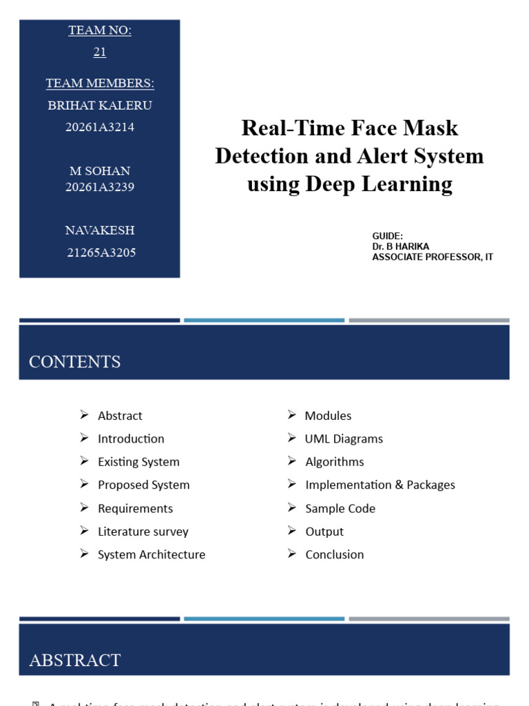 Real-Time Face Mask Detection System | PDF | Deep Learning | Artificial ...