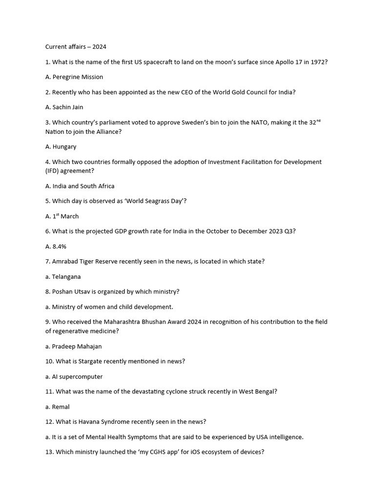 Current affairs pdf social science