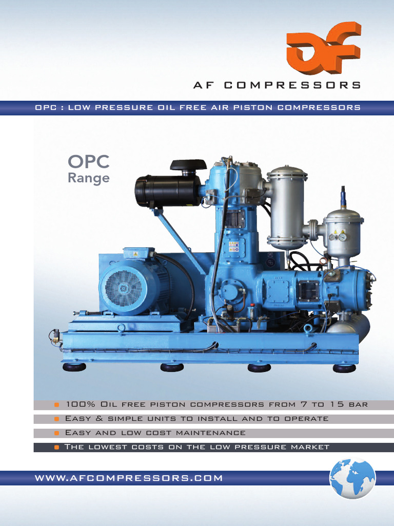 Low Pressure Oil-Free Piston Compressors | PDF | Bearing (Mechanical ...
