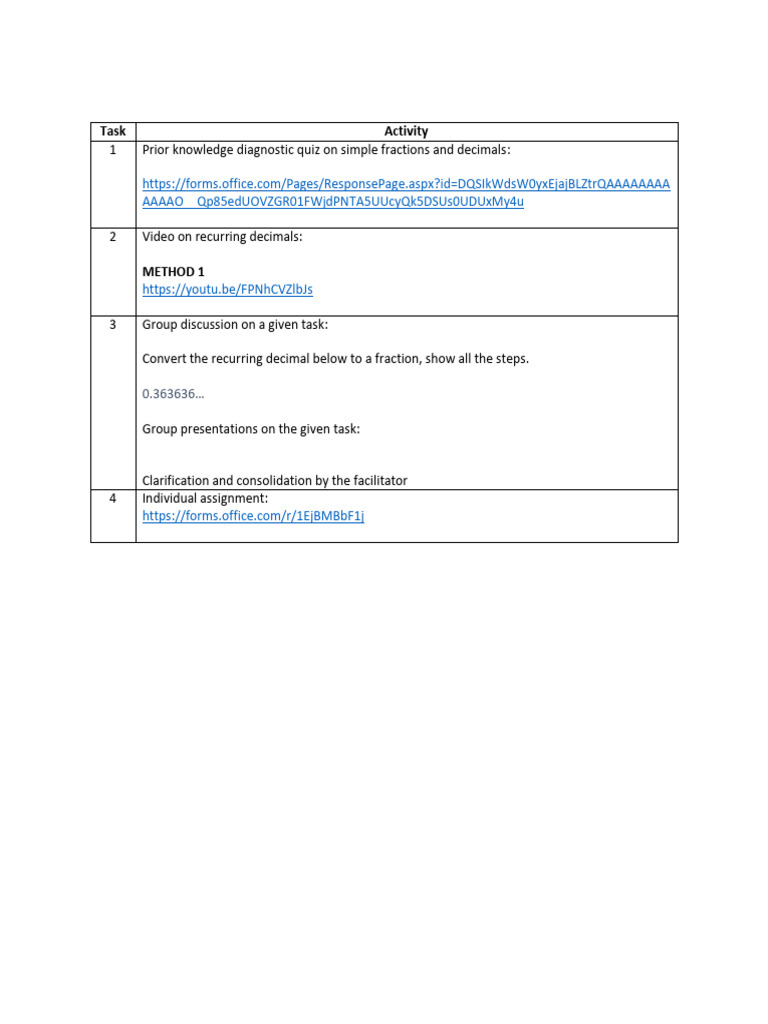 Recuring Decimals | PDF