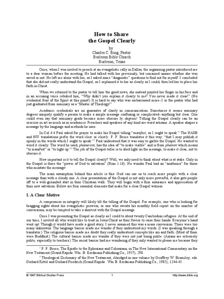 How To Share Gospel Pdf The Gospel Resurrection Of Jesus