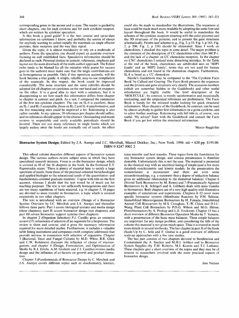Bioreactor System Design | PDF | Chemokine | Cytokine