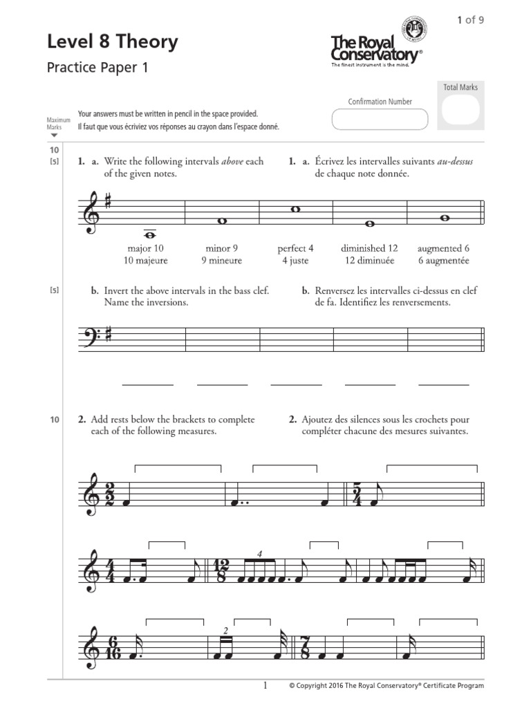 Examen de théorie de niveau 8 | PDF | Mode (musique) | Harmonie
