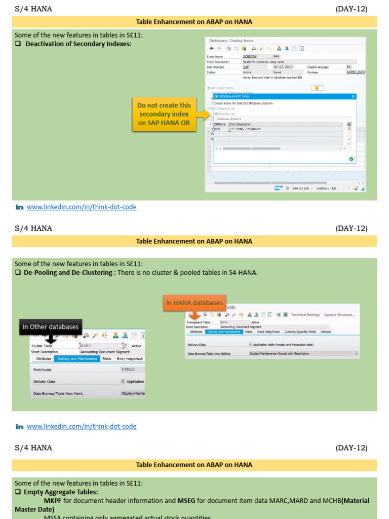 Table Enhancement On ABAP On HANA 1721322166 | PDF
