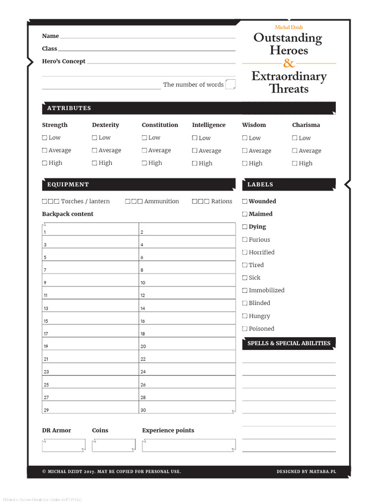 Hero Attributes and Equipment Guide | PDF