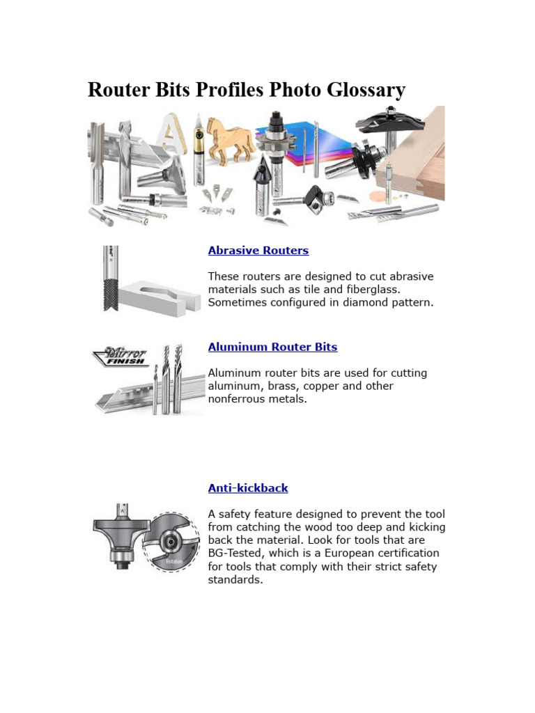 R3 Router Bits Profiles Photo Glossary | PDF | Door | Woodworking