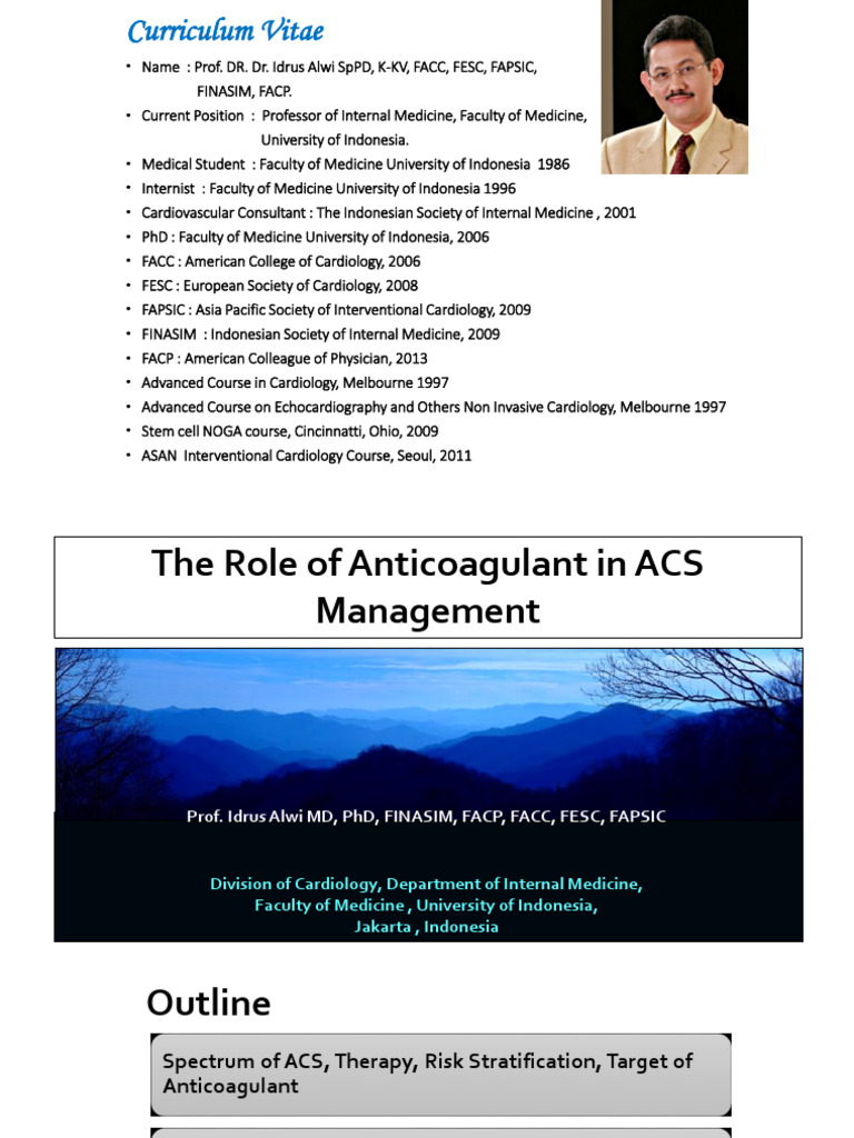 Anticoagulant Strategies in ACS Management | PDF | Myocardial ...