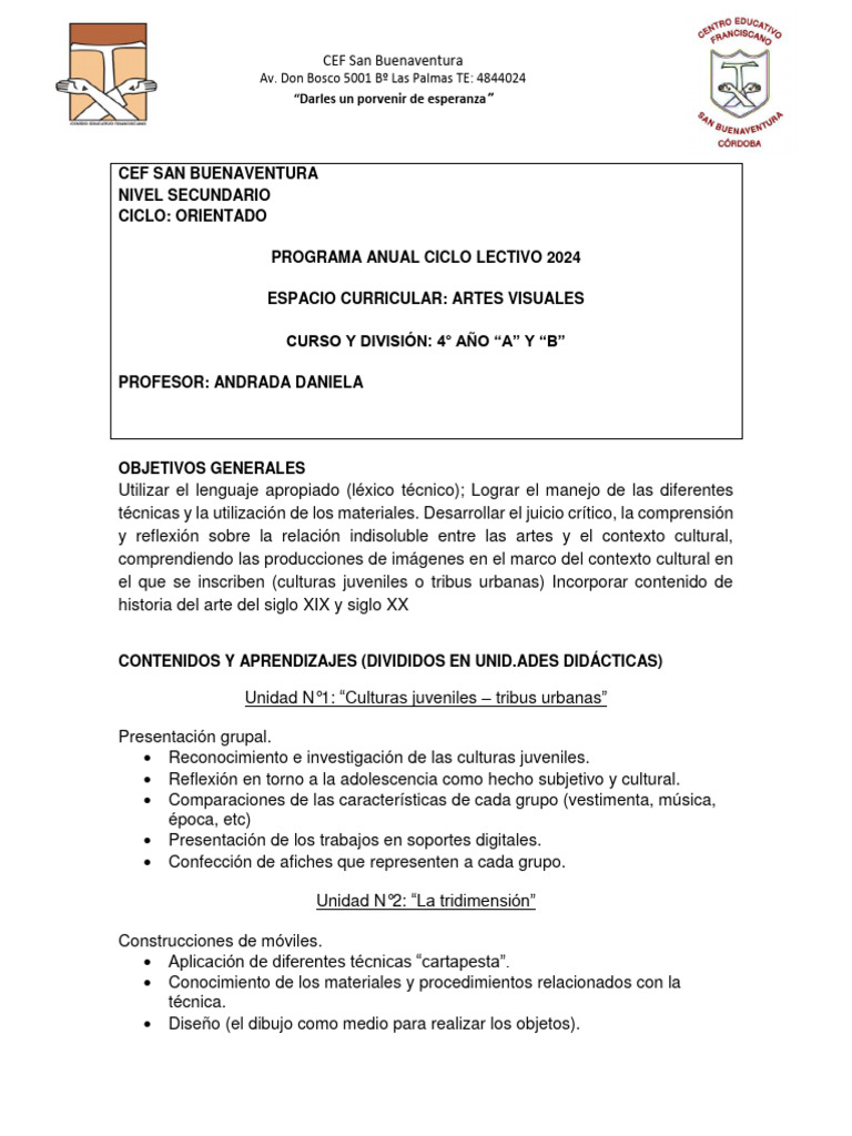 Programa 4 AB Año 2024 | PDF | Pinturas