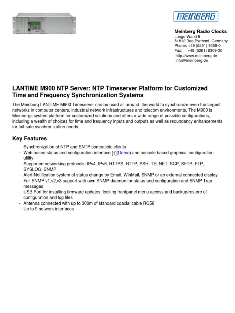 LANTIME M900 NTP Server Overview | PDF | Secure Shell | I Pv6