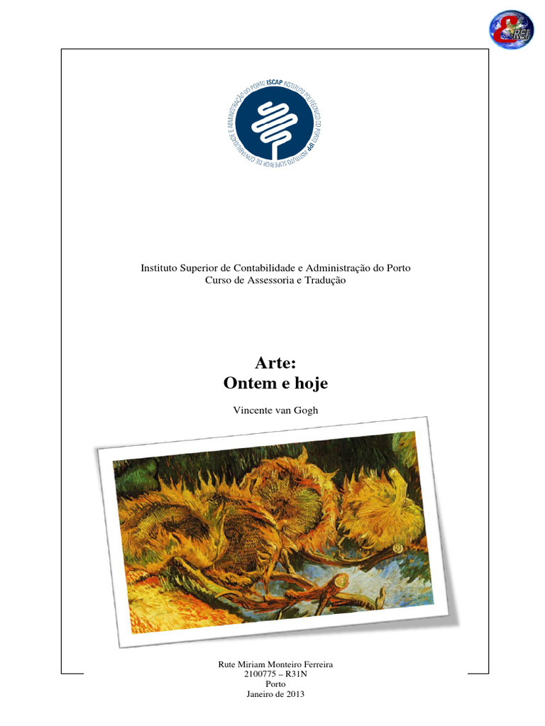 Rute Ferreira Arte Ontem e Hoje | PDF | Estética | Vincent Van Gogh