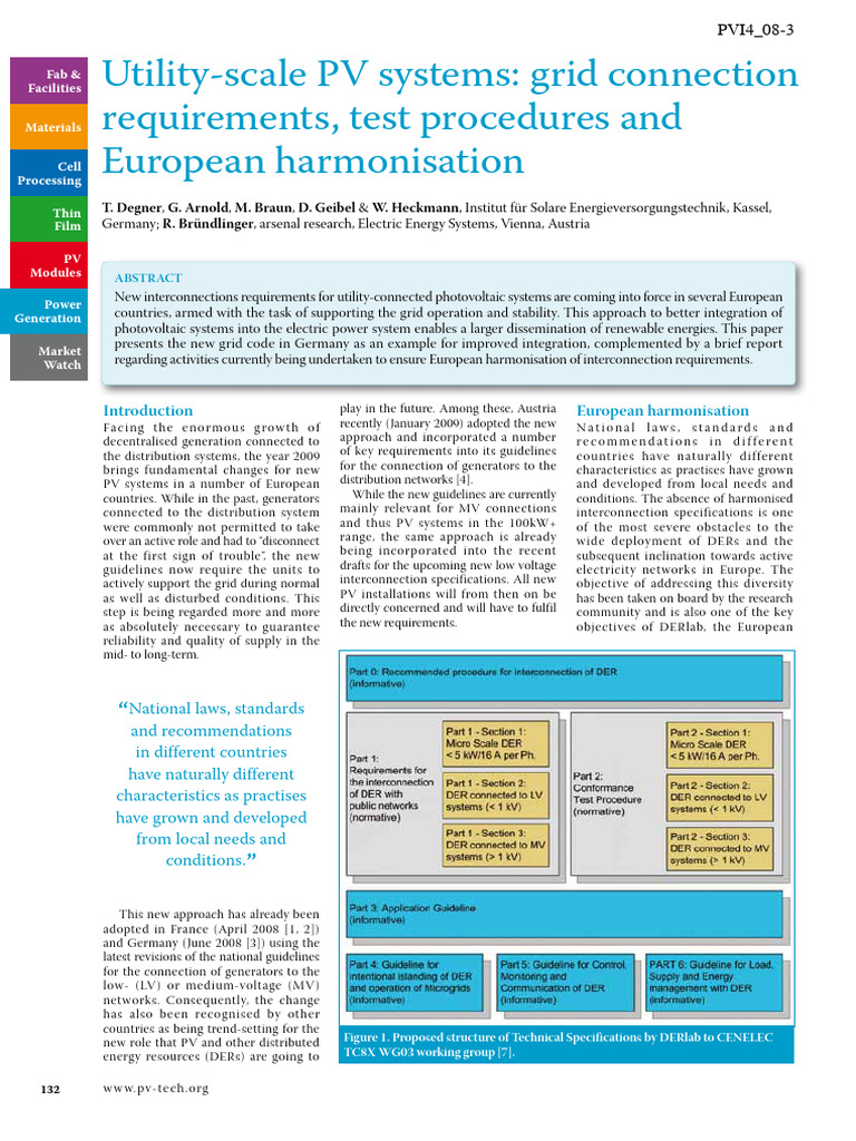 European PV Grid Connection Standards | PDF | Photovoltaics ...