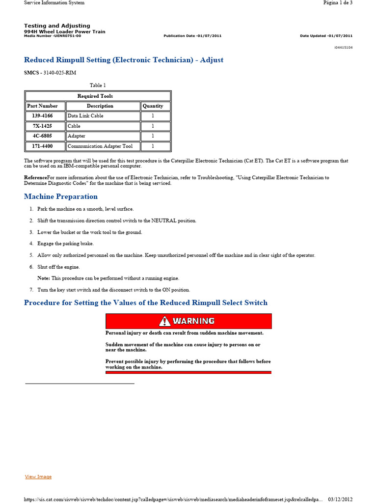 09 Reduced Rimpull Setting (Electronic Technician) - Adjust | PDF ...