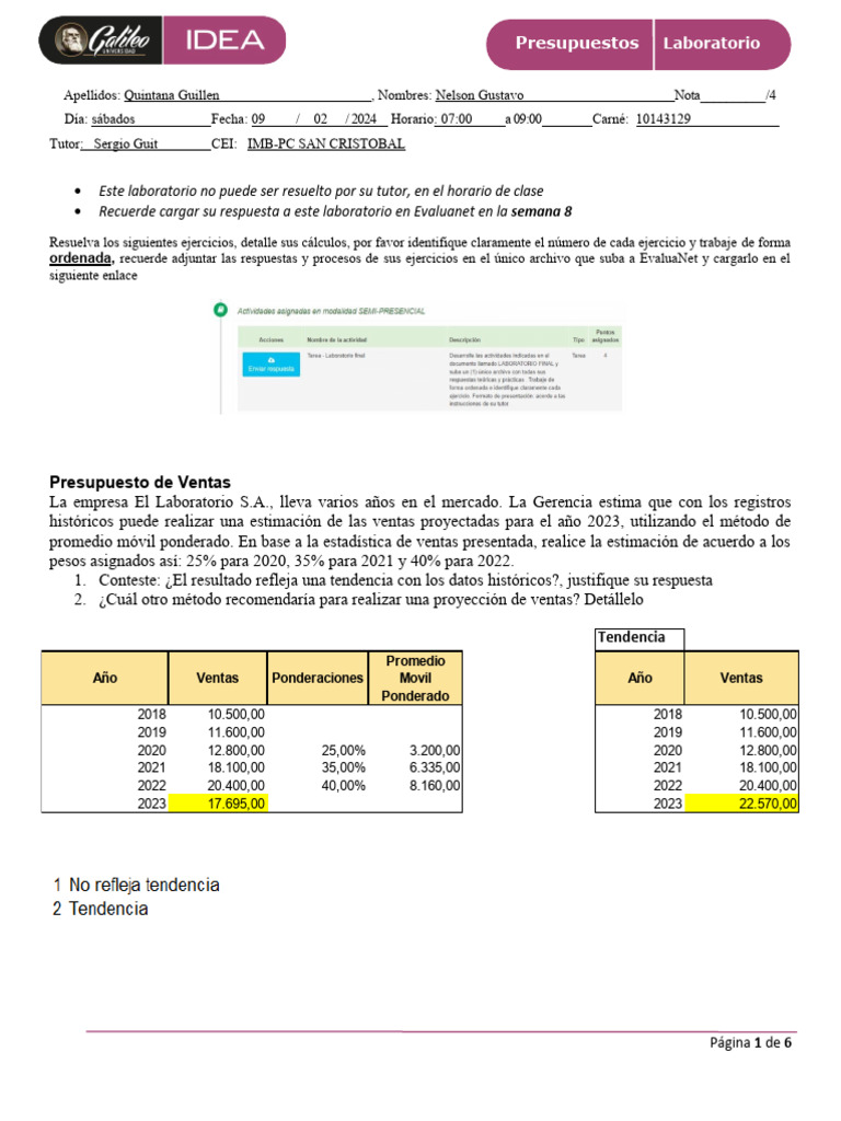 Presupuesto de Ventas y Producción 2023 | PDF | Presupuesto