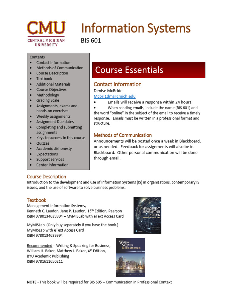 BIS 601 22350929 Fall I 2018 | PDF | Information System | Academic ...
