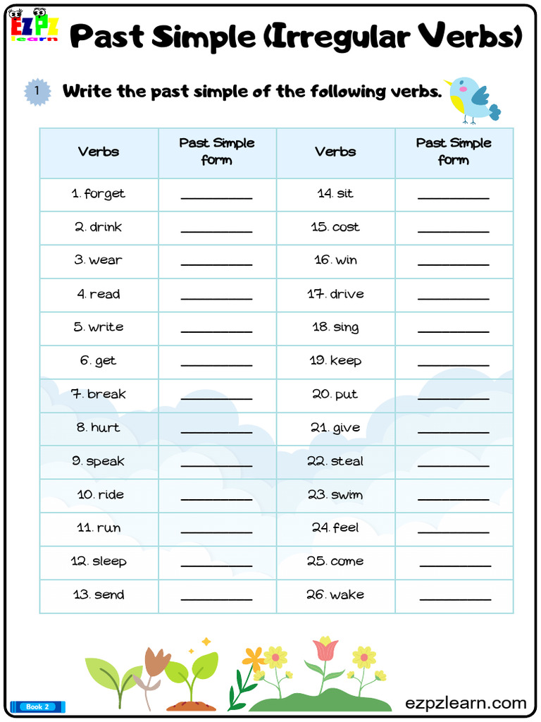 Past Simple Irregular Verbs bk2 | PDF | Languages | Foreign Language ...