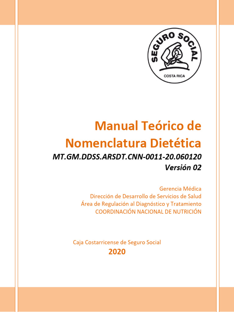Manual de Nomenclatura Dietetica actualizado | PDF | Dieta | Dietético