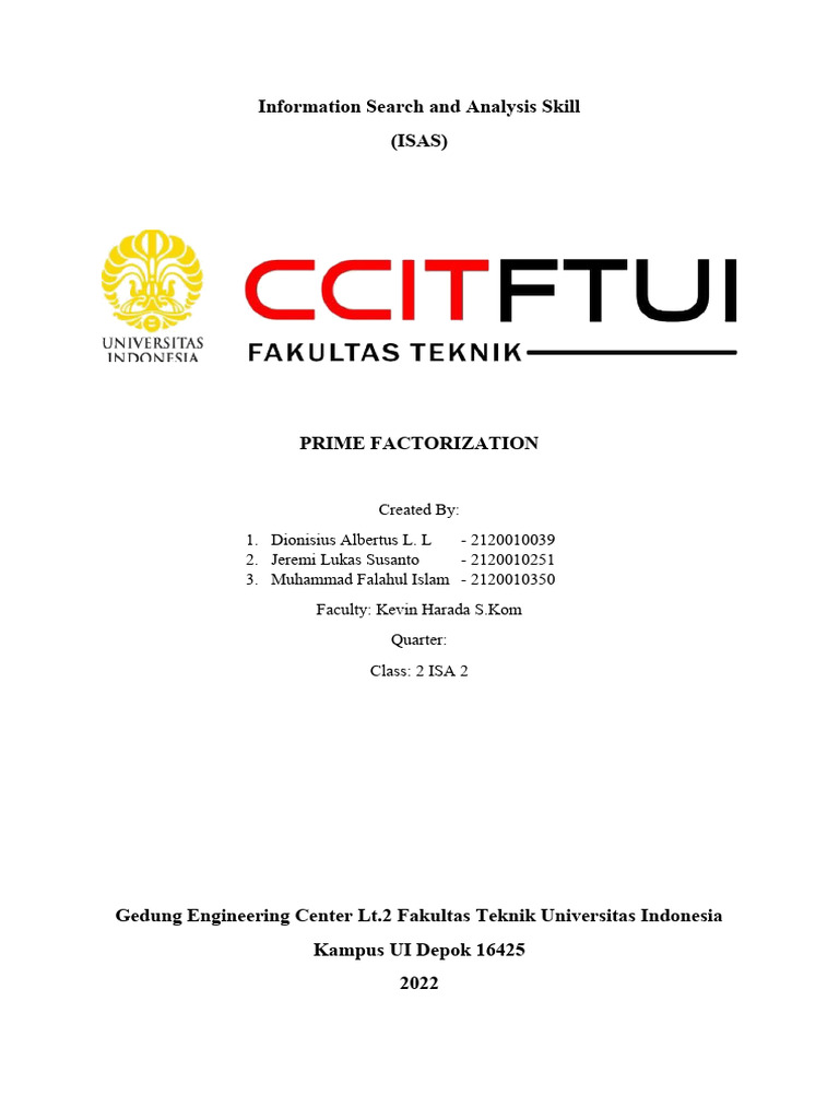 Isas2 Group3 2isa2 Pdf Methodology Prime Number