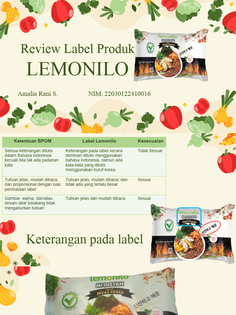 Review Label Produk Lemonilo | PDF