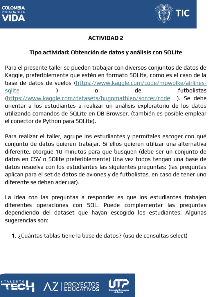 Análisis de Datos con SQLite en Talleres | PDF | Bases de datos ...