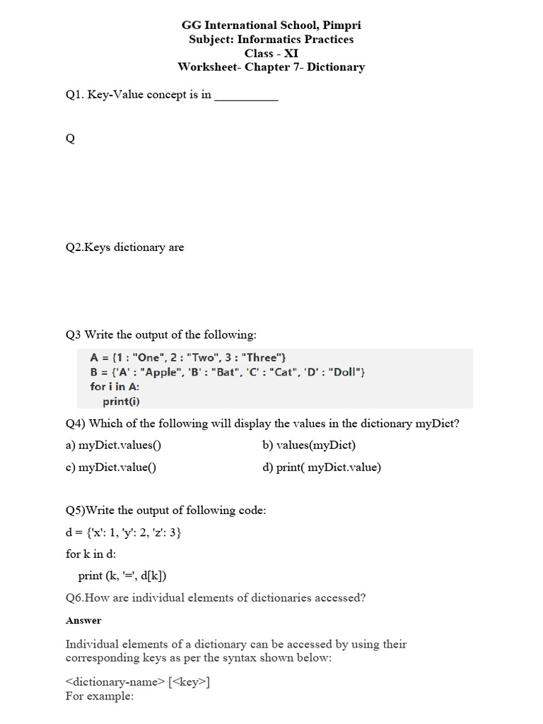 Yee - Rev Worksheet - Dict | PDF