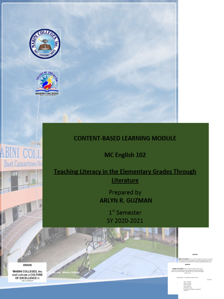 Teaching Literacy Through Literature Module | PDF | Learning ...