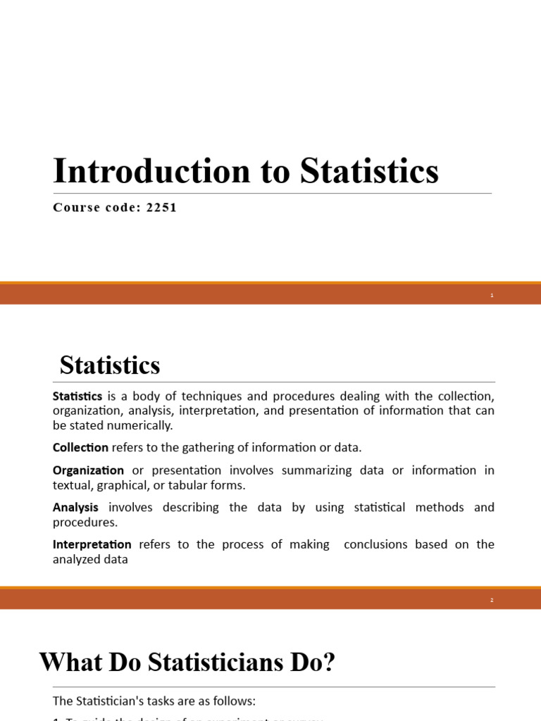 Introduction to Statistics Overview | PDF | Statistics | Histogram