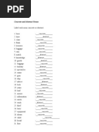 Abstract and Concrete Nouns Worksheet