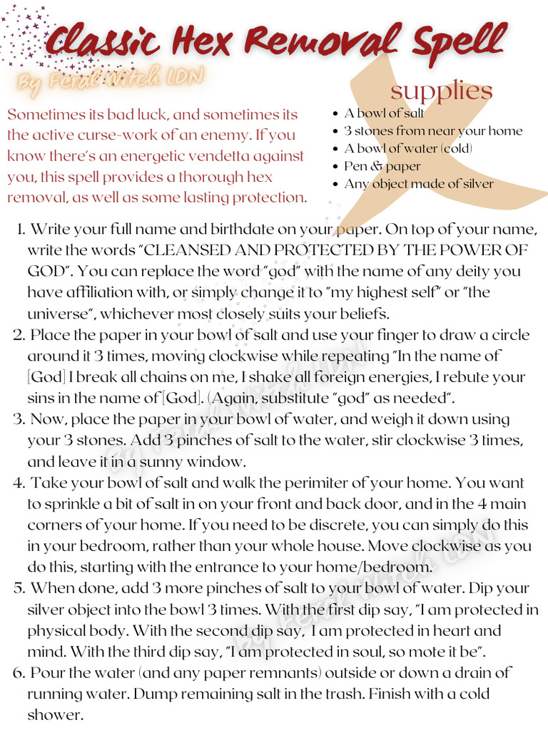 Hex Removal and Protection Ritual Guide | PDF | Religious Belief And ...