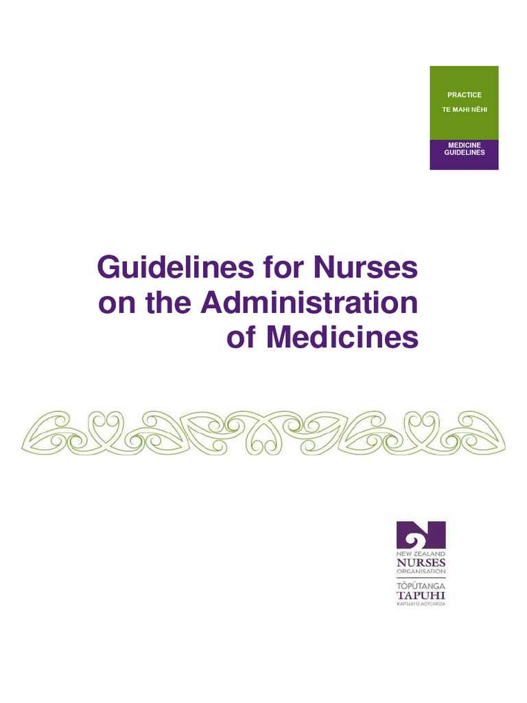 NZNO Guidelines for Medication Administration | PDF | Medical ...