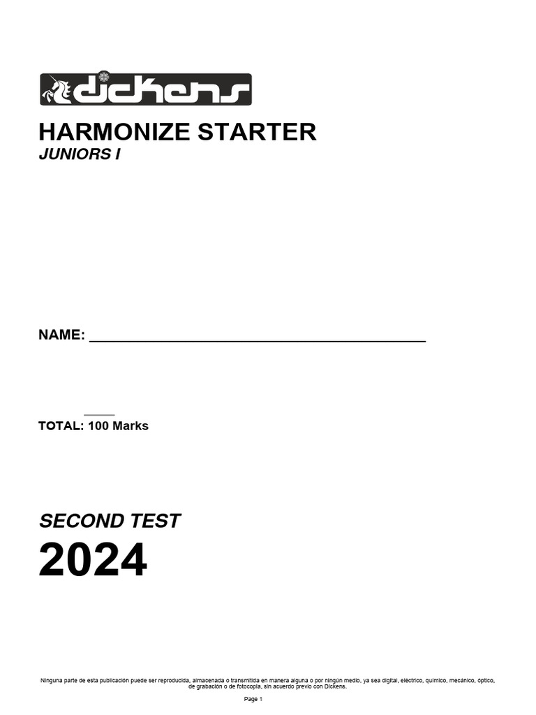 Harmonize Starter Test 2024 | PDF