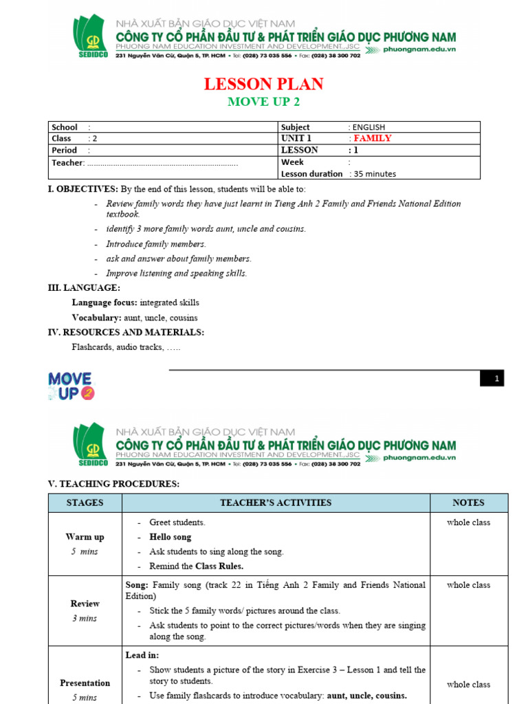 Family Vocabulary Lesson Plan | PDF | Vocabulary | Letter Case