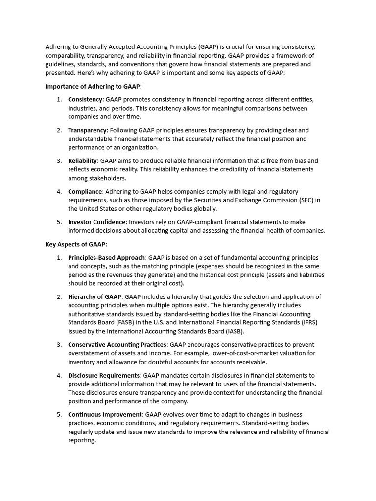 Adhering To GAAP | PDF | Generally Accepted Accounting Principles ...
