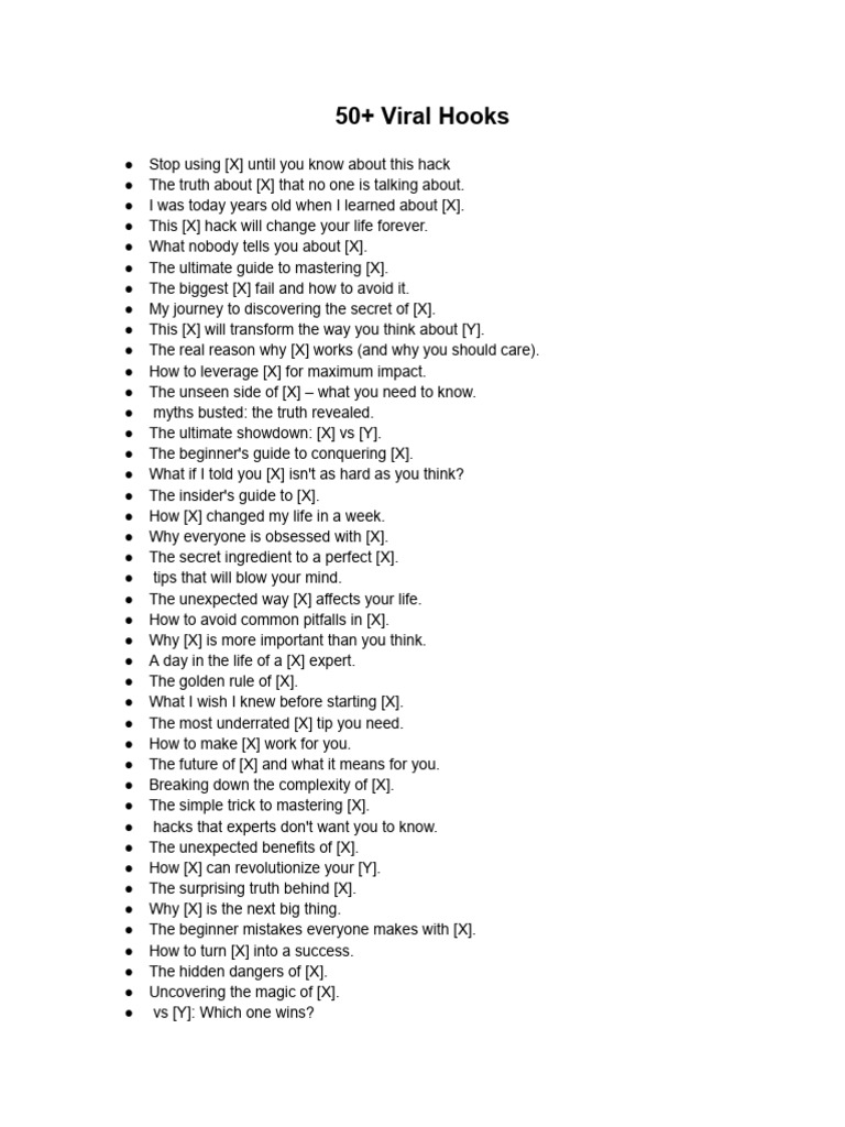 50 Viral Hooks | PDF | Self-Improvement