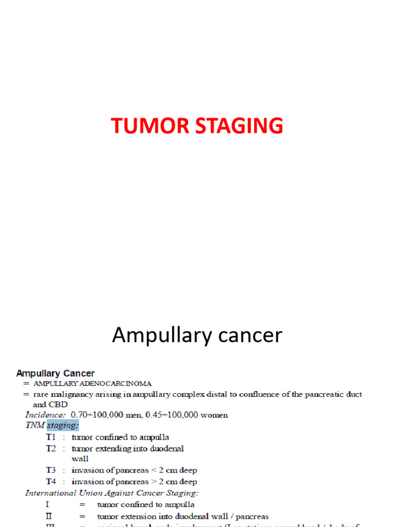 Comprehensive Tumor Staging Guide | PDF | Self-Improvement