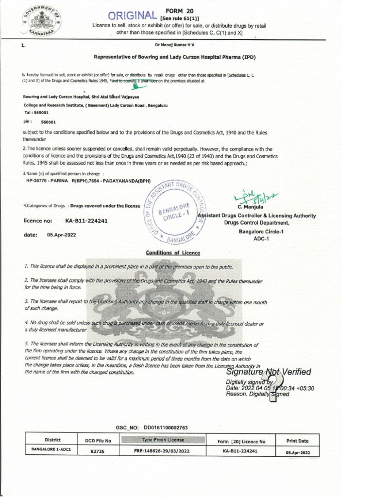 Pharmacy Licence Pdf